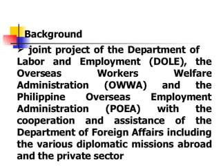 owwa region 2|DEPARTMENT OF LABOR AND EMPLOYMENT OVERSEAS .